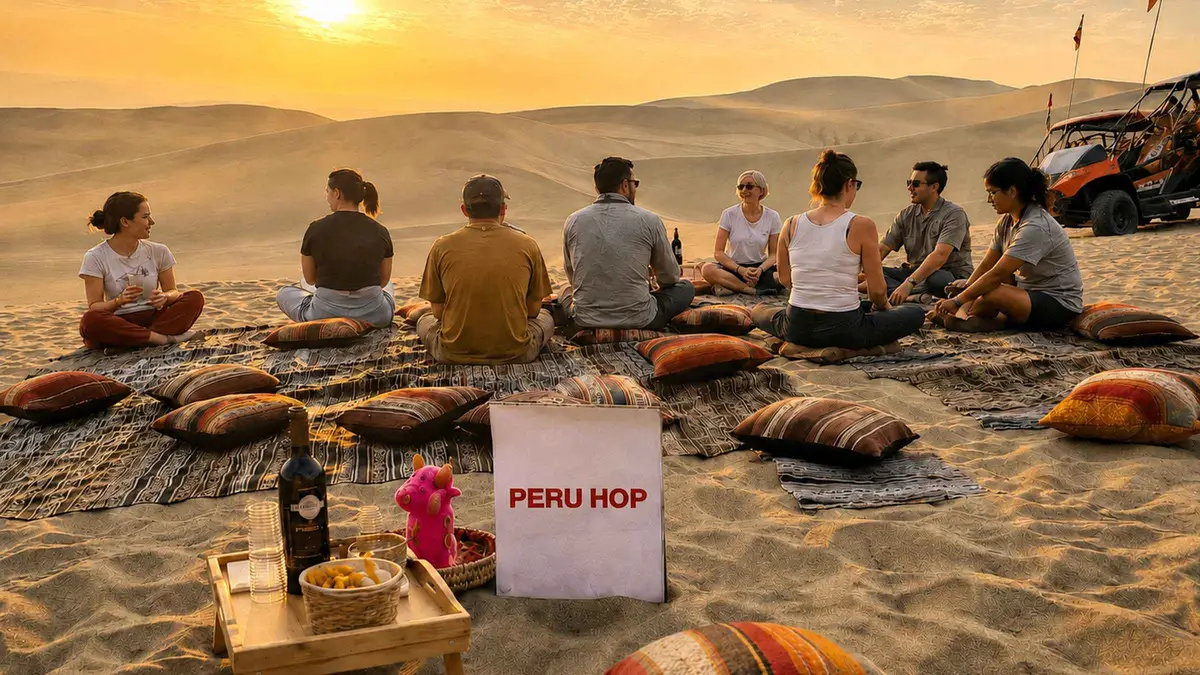 Peru Hop Premium day trip — Peru Hop Premium Paracas & Huacachina Day Trip with Sunset Toast on a Huacachina tour from Lima, Ica, Peru